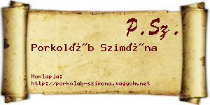 Porkoláb Szimóna névjegykártya